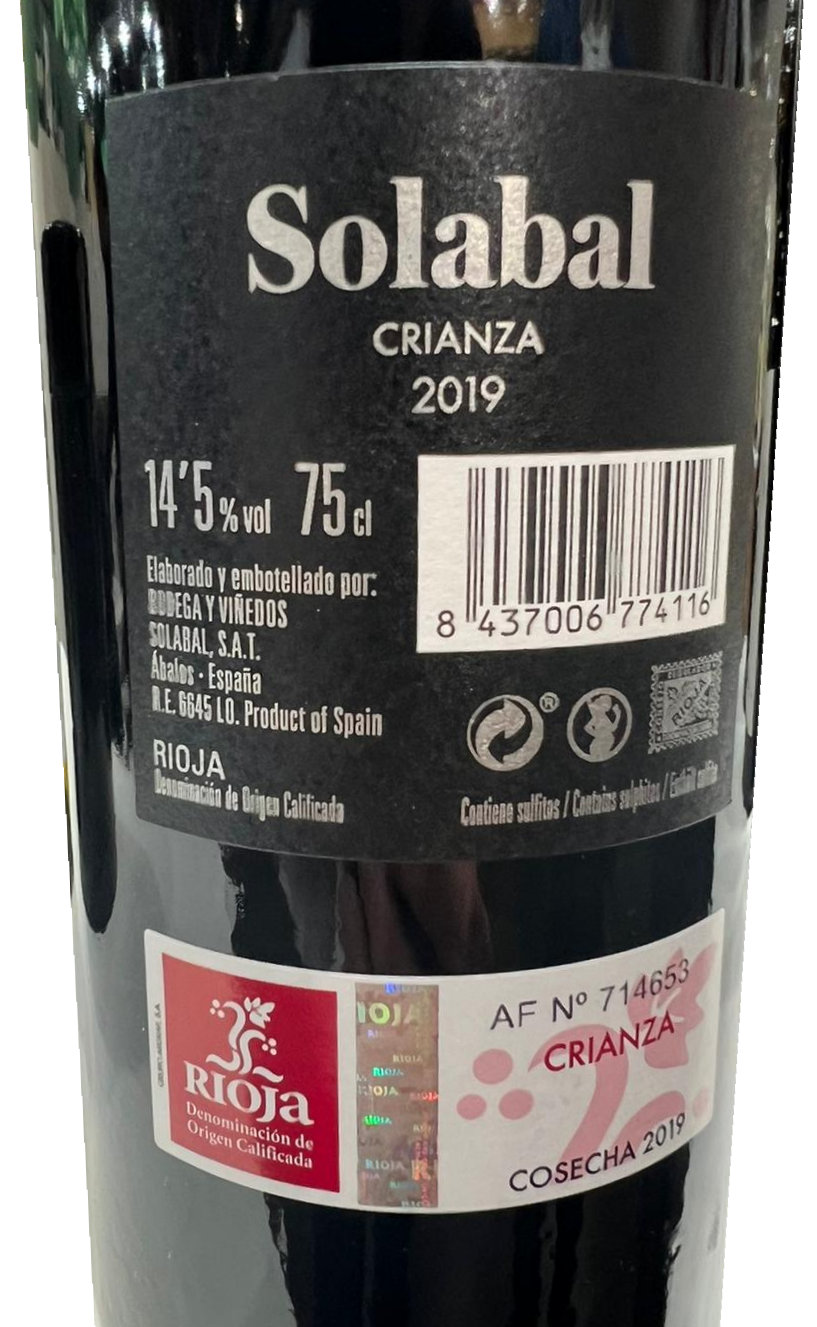 Solabal-Crianza-2019-Rioja-back