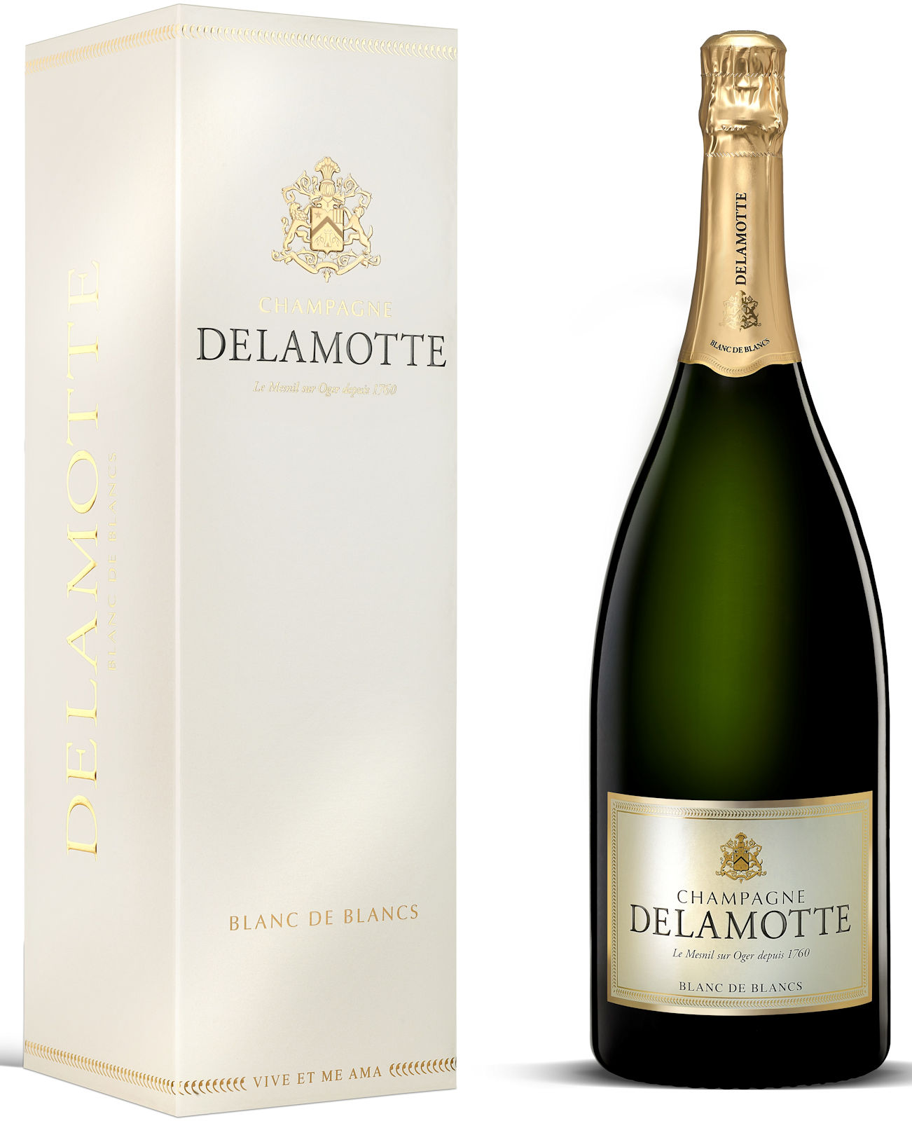 Gift-box-Delamotte-Blanc-de-Blancs-150cl 1,5l Champagne Delamotte Blanc de Blancs Magnum mit Geschenkpackung (Champagner)