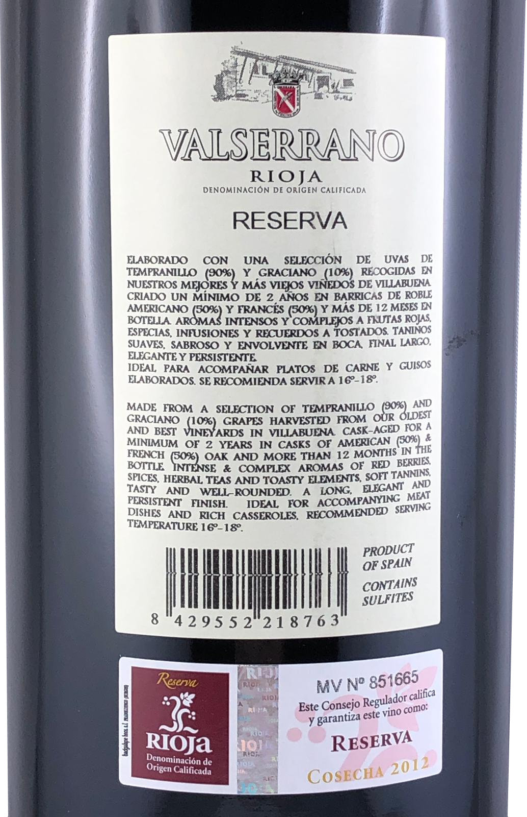 Valserrano-Reserva-2012-back 1,5l Valserrano Reserva 2018 Magnum (Rotwein)