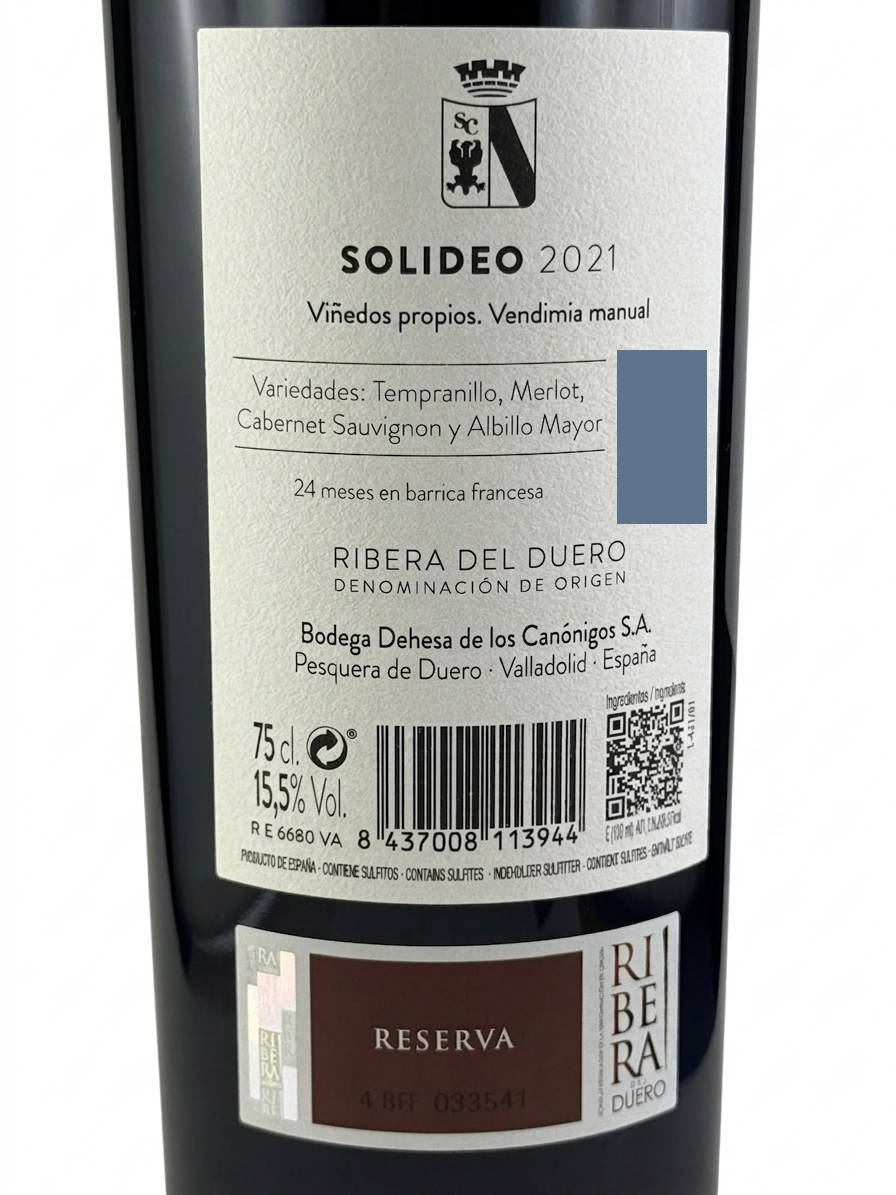 Dehesa de los Cañonigos Solideo Reserva 2021 Ribera del Duero Rotwein