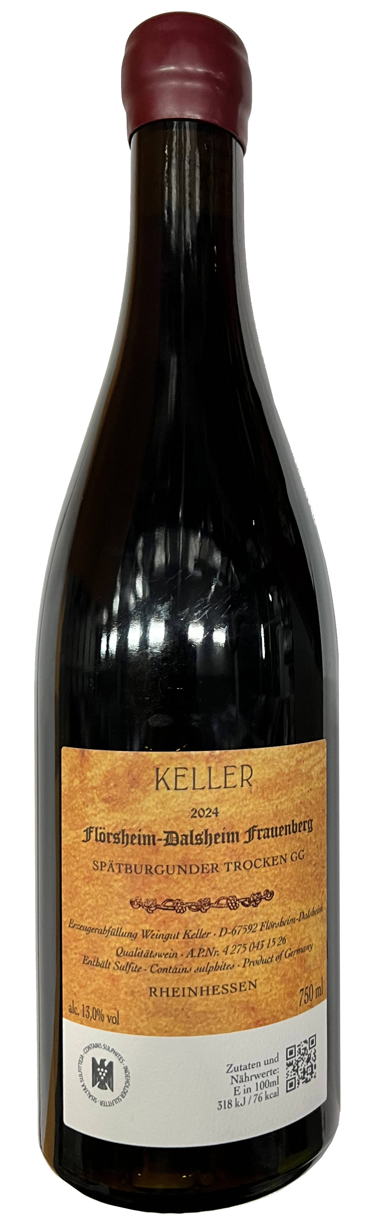 2024 Flörsheim-Dalsheim FRAUENBERG Spätburgunder GG trocken, Weingut KP Keller, Rheinhessen