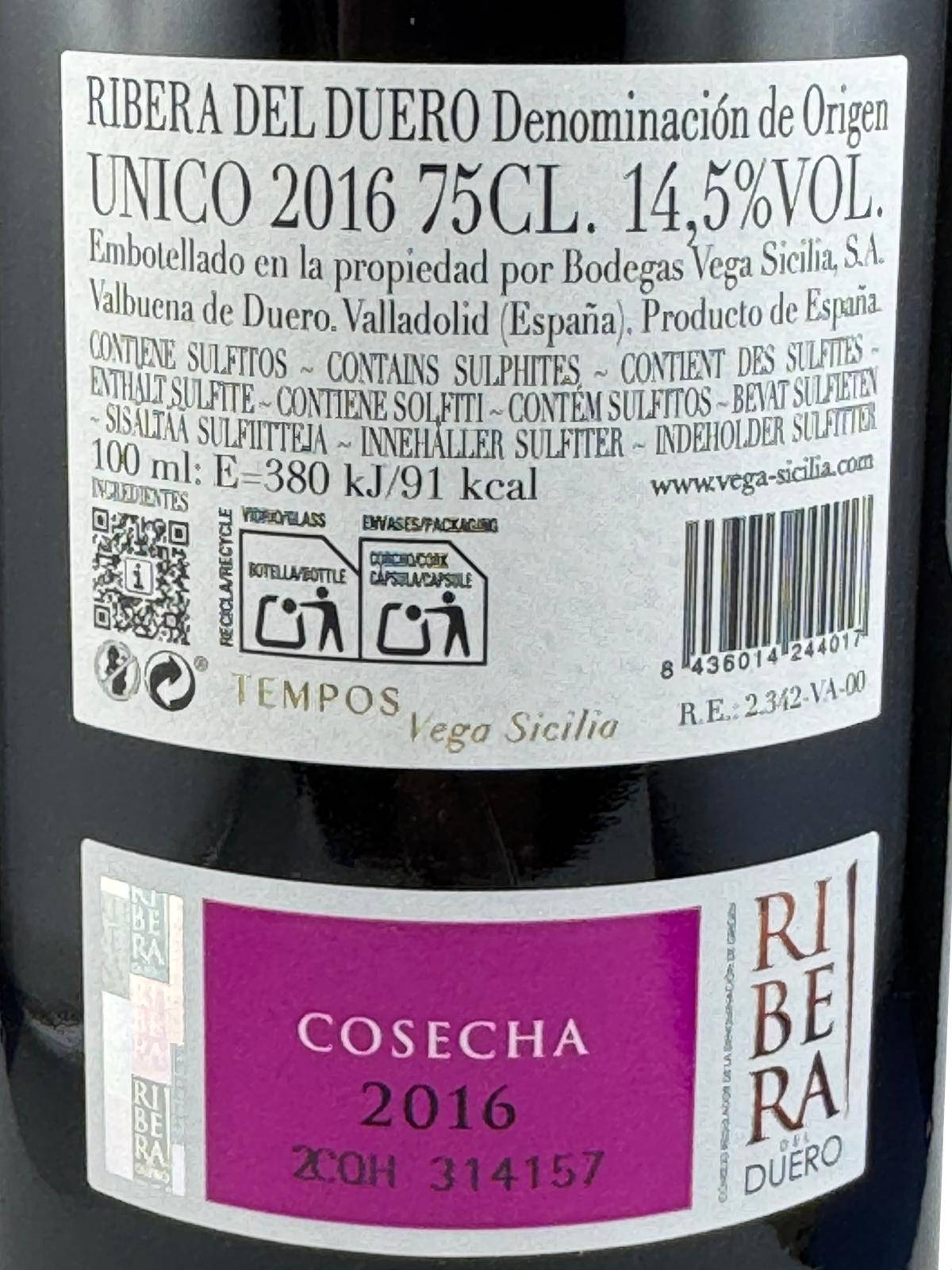 Vega Sicilia Unico 2016 (Rotwein)