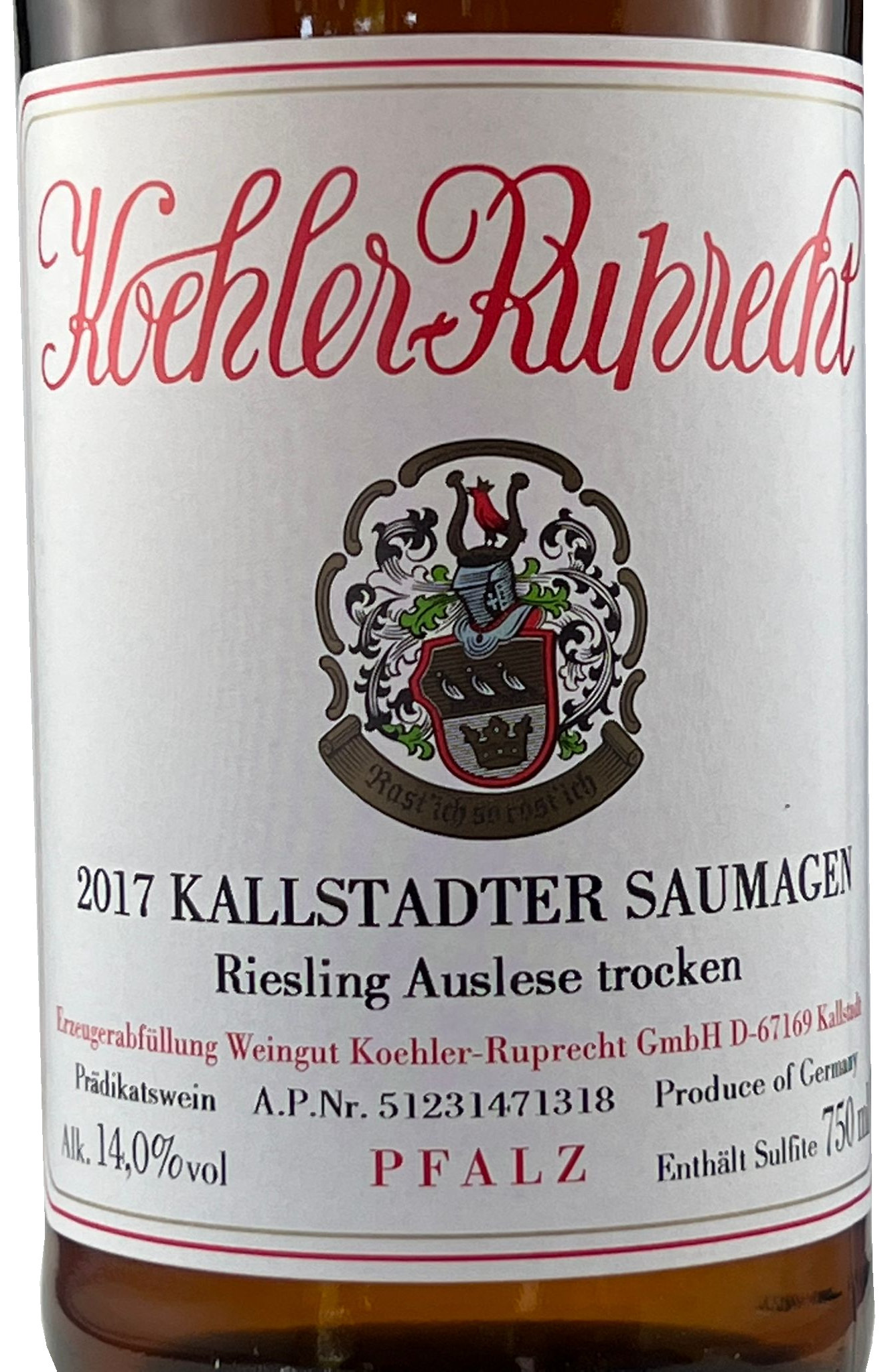 Koehler-Ruprecht-2017-Kallstadter-Saumagen-Riesling-Auslese-trocken-label