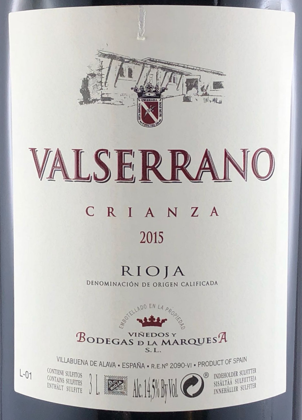 3l Valserrano Crianza 2019 Doppelmagnum (Rotwein)
