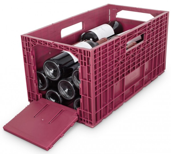 Das flexible Weinregal - Weinbox Weinkiste Weinregal Klappbox stapelbar, rot